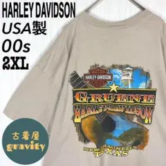 【USA製】ハーレーダビッドソン☆tシャツ　ギター　エンブレムロゴ