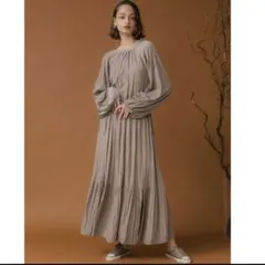 emmi atelier / ワッシャーワンピース　モカ　定価2.5万