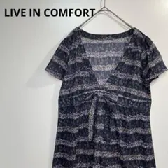 LIVE IN COMFORT フェリシモ　花柄　チュニック　Lサイズのサムネイル