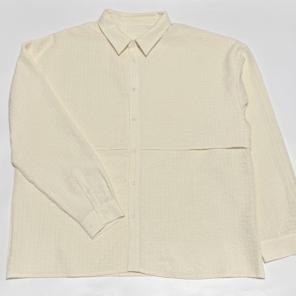 TINA:JOJUN リップル加工 オーバーサイズ ユニセックス柄シャツ Mのサムネイル