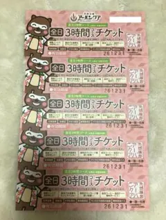 天然温泉アーバンクア　温活　全日3時間コースチケット（5枚）