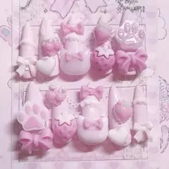 ♥ 量産型 ネイルチップ 地雷系 サブカル 平成女児 ゴテゴテ ロング ♥