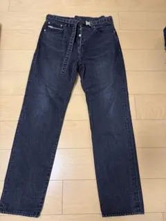 sacai ブラックデニムパンツ ベルト付き