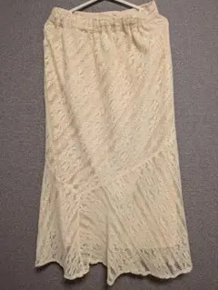 earth music&ecology クリーム色 レース フレアスカート F