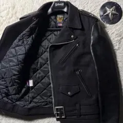 美品■schott ライダースジャケット713US ワンスター　ブラック　38