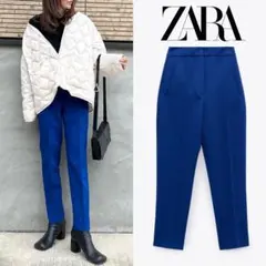 ZARA✴︎人気定番✴︎ハイウエストパンツ ロイヤルブルー XS