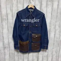 wrangler デニム×本革　デニムシャツ！雰囲気◎