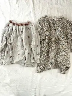 長袖ブラウス　花柄　100cm 2枚セット