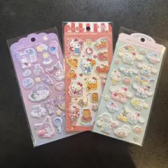正規品　サンリオキャラクターズ　ジュエルマシュマロステッカーズ　3種類