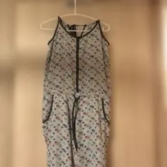 花柄グレーオールインワン
