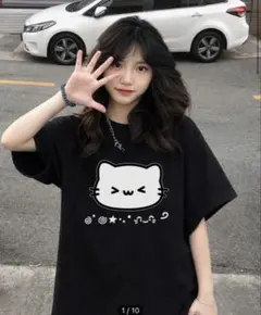 SHEIN 猫 プリントTシャツ