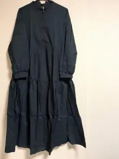 クラシカルエルフ　ブラック　レディース 後ろリボンティアードワンピース