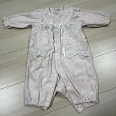 ピンク レース付きロンパース ~95cm