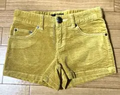 ショートパンツ/レディース/コーデュロイ/イエロー/マスタード/からし色/YKK