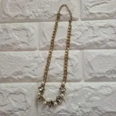 ゴールドチェーン ビジュー パール ネックレス