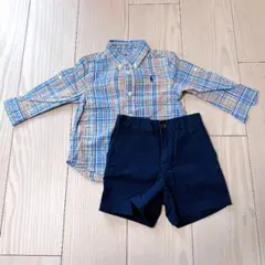 Ralph Lauren ベビー シャツ チェック パンツ セット 12M 80