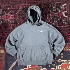 NIKE ワンポイントロゴ プルオーバー パーカー チャコールグレー L