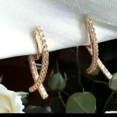 揺れる痛くないイヤリングキラキラ結婚式韓国トレンドおしゃれ　上品　ラインストーン