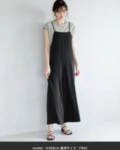 アパートバイ　サロペット　ブラックのサムネイル