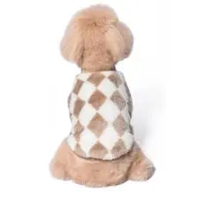 新品 犬用 ボア素材 ベスト 暖かい 秋冬 防寒 XL 茶色×白
