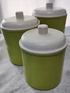 キャニスター 3点アンティークビンテージ食品保存容器アールデコ昭和レトロ雑貨