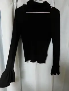 MURUA チョーカーランダムリブニット