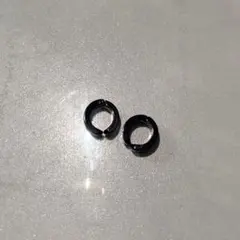【フープピアス】ブラック 小型 2個セット