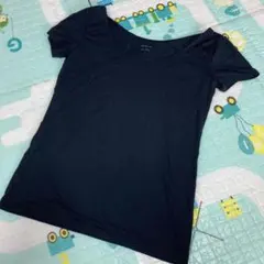 UNIQLO AIRism ブラック ショートスリーブ Tシャツ