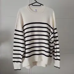 UNIQLO☆スムースコットンリラックスボーダークルーセーター
