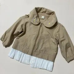 ベージュ フリル付きジャケット 80