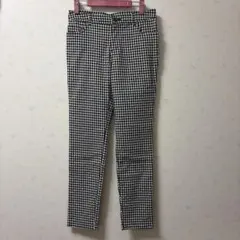 ギンガムチェック スキニーパンツ 黒 ブラック Mサイズ