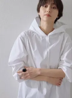 美品 ebure エブール オーガンジーパーカー シャツ ロンハーマン