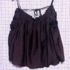 ダークブラウンキャミソール　H&M XL 新品、未使用　タグ付き