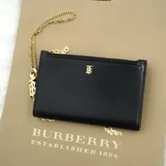 未使用級の状態　BURBERRY LONDON 二つ折り財布　BTロゴ　ブラック