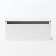 無印良品　スチールタップ収納箱フラップ式・ホワイトグレー