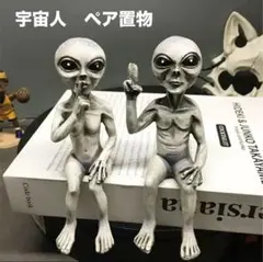 宇宙人　置物　フィギュア ペア　2個セット　インテリア　ガーデニング
