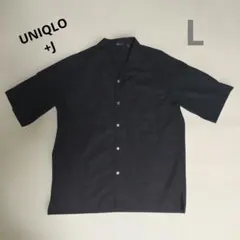 【美品】ユニクロ +J 黒 半袖シャツ Lサイズ