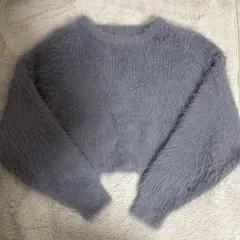 シャギーニット グレー