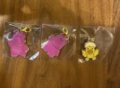 【未使用】たべっ子どうぶつ メタルチャーム かば×2、ひよこ×1 （3個セット）