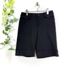 anySiS エニィスィス ハーフパンツ(M)ウール混 裾ボタン 綺麗め 黒のサムネイル