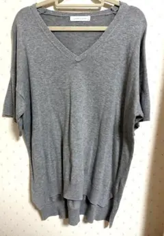 ローリーズファーム　トップス　半袖　グレー　ニット