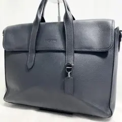 コーチ ビジネスバッグ サリバン ネイビー シボ革 チャーム 金具 大容量