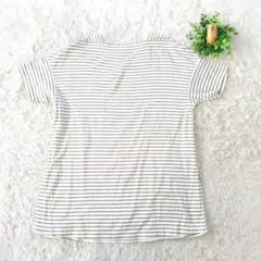 CECI OU CELA 半袖ボーダーカットソー ベージュ　茶 M　シンプルのサムネイル
