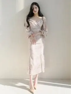 【値下げ中】SHEIN フラワープリントフリルスリーブドレス Sサイズ