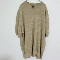 H&M 【XL】ベージュ オーバーサイズ 半袖ニット エイチアンドエム トップスのサムネイル