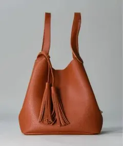 folka 3- PUレザー タッセルバッグ SMフリンジハンドバッグ