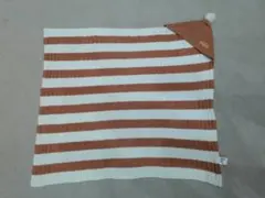 ジェラートピケ ベビーブランケット おくるみ ボーダー ブラウン×ホワイト