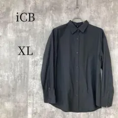iCB オンワード 長袖シャツ 42 XL 黒 ウール100% トップスのサムネイル