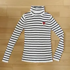 【Forever21】フォーエバー21 タートルネックセーター ボーダー 白