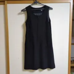 ウール　ジャンバースカート　黒　前ファスナー　150cm